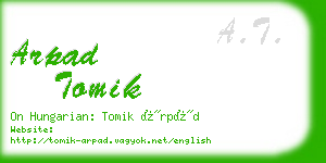 arpad tomik business card